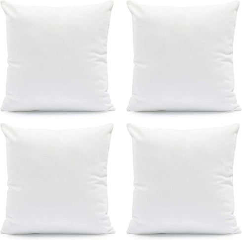 Hannah Linen Throw Pillows - 12 x 12 Pillow Insert Set of 4 - Throw Pillows for Couch & Bed - Soft & Comfortable Square Pillows - Indoor/Outdoor Decorative Cushion