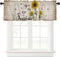 Sunflowers Curtain Valance for Windows/Living Room/Kitchen/Bathroom/Farmhouse, You are My Sunshine Vintage Newspaper Short Rod Pocket Tier Curtain Rustic Retro Window Curtain Treatment, 1 Panel 54x18