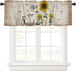 Sunflowers Curtain Valance for Windows/Living Room/Kitchen/Bathroom/Farmhouse, You are My Sunshine Vintage Newspaper Short Rod Pocket Tier Curtain Rustic Retro Window Curtain Treatment, 1 Panel 54x18