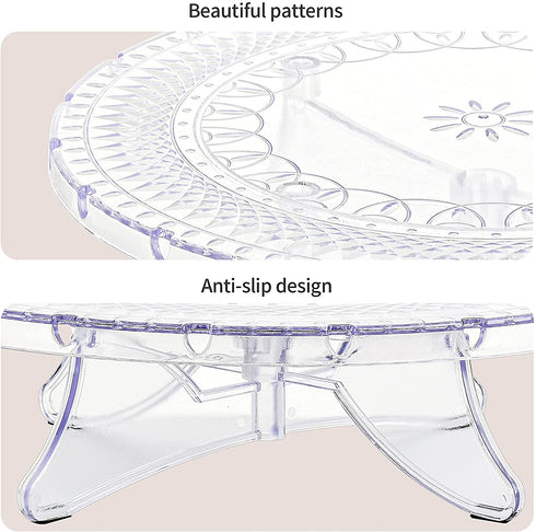 NWK 12inch Lighted Clear Cake Stand Plate Holder with String Lights Fit for 6inch, 8 inch, 10 inch, 12 inch Cakes for Wedding Birthday Thanksgiving Christmas New Year Party
