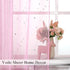 Wubodti Star Pink Curtains for Nursery- 2 Panels of Semi Sheer Privacy Curtain Drapes with Silver Starry Stars, Rod Pocket Pastel Light Filter Window Treatments for Girls Baby Kids Room,63 Inches