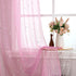 Wubodti Star Pink Curtains for Nursery- 2 Panels of Semi Sheer Privacy Curtain Drapes with Silver Starry Stars, Rod Pocket Pastel Light Filter Window Treatments for Girls Baby Kids Room,63 Inches