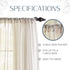 Elrene Home Fashions Hampton Stripe Sheer Window Curtain, 52" x 84" (1 Panel), Linen