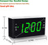 Homicial Digital Alarm Clock Radio for Bedroom with AM/FM Radio Dual Alarms, Preset, Sleep Timer and Dimmer, 4.5" Green LED Display, Corded Electric Powered