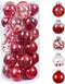 Christmas Balls Ornaments, Small Shatterproof Christmas Baubles for Christmas Tree, Hanging Ball for Holiday Wedding Party Decoration (Red, 2.36" 30pcs)