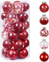 Christmas Balls Ornaments, Small Shatterproof Christmas Baubles for Christmas Tree, Hanging Ball for Holiday Wedding Party Decoration (Red, 2.36" 30pcs)