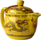 Teapot 12oz Chinese King Yellow Porcelain Flying Two Dragon Game Bead Sea Stainless Mash Infuser for Loose Tea (Yellow Golden dragon)