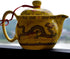 Teapot 12oz Chinese King Yellow Porcelain Flying Two Dragon Game Bead Sea Stainless Mash Infuser for Loose Tea (Yellow Golden dragon)