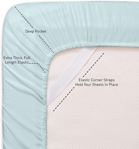 Twin Size Bed Sheets - 4 Piece 1500 Thread Count Fine Brushed Microfiber Deep Pocket Twin Sheet Set Bedding - 1 EXTRA PILLOW CASES, GREAT VALUE, Twin, Aqua