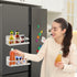 2 Pack Magnetic Spice Rack Seasoning Organizers Refrigerator Shelf W/ 4 Hooks Fridge Side Wall Mount Storage Rack Metal Jar Holder Utensils Towel Shelves Home Kitchen Organization Spice Stand -White