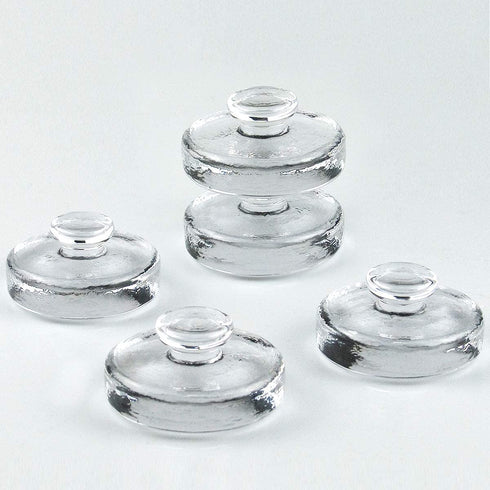 Artcome 5-Pack Glass Fermentation Weights with Easy Grip Handle and Unique Texture Design for Large Wide Mouth Mason Jars