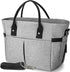 KIPBELIF Insulated Lunch Bags for Women - Large Tote Adult Lunch Box for Women with Shoulder Strap, Side Pockets and Water Bottle Holder, Gray, Normal Size