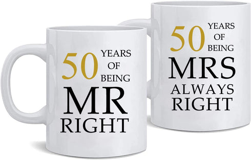 50th Wedding Anniversary for Couples, Golden 50th Anniversary for Parents, 50th Wedding Anniversary Coffee Mugs Grandparents Couples Mugs 50 Year Parents Anniversary Mug