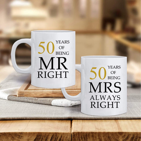 50th Wedding Anniversary for Couples, Golden 50th Anniversary for Parents, 50th Wedding Anniversary Coffee Mugs Grandparents Couples Mugs 50 Year Parents Anniversary Mug