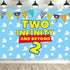 HEETON Two Infinity and Beyond Backdrop Buzz Banner Light Year Toy Inspired Story 2nd Birthday Balloons Party Supplies Decorations Photo Prop for Girl Boy Baby Background -7 x 5ft
