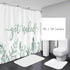 Zengmei 70x70 inches Get Naked Shower Curtain Set Funny Quote Durable Waterproof Polyester Shower Curtain Bathroom Bath Decor Cloth Fabric + 12 Hooks(Green)