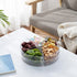 Empaxum Clear Lazy Susan Organizer with 5 Removable Bins 10.6" Plastic Lazy Susan Turntable for Cabinet Rotating Snack Organizer Divided Spinning Storage for Kitchen, Pantry, Countertop, Bathroom