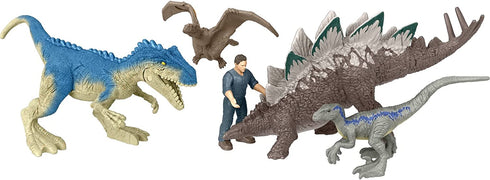 Jurassic World Dominion Chaotic Cargo Pack of 5 Mini Figures with Instant Pose Changes, Toy Gift Set and Collectible