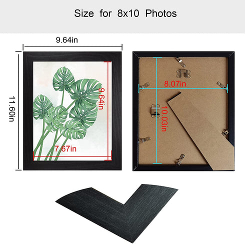 8x10 Picture Frames Black, Tabletop Display Wall Mount Photo Frame, Pack of 3