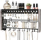 JackCubeDesign Rustic Wood Wall Mount Jewelry Organizer with Metal Hooks for Necklaces, Ring, Earrings (Rustic White) - MK460B