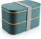 Japanese Bento Box - All-in-One Stackable Bento Lunch Box Container - Leakproof Eco-Friendly Meal Prep Containers for Men Women, Microwave and Dishwasher Safe,Easy Wash (Blue)