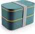 Japanese Bento Box - All-in-One Stackable Bento Lunch Box Container - Leakproof Eco-Friendly Meal Prep Containers for Men Women, Microwave and Dishwasher Safe,Easy Wash (Blue)