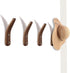 4 Pieces Wooden Coat Hooks Wall-Mounted Natural Wood Wall Hanger Simple Modern V Shape Wall Mount Storage Coat Rack for Hanging Coats Hats Bags Towels (Black Walnut Color)