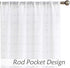 Central Park White Semi Sheer Curtain Gray GEO Cross Embroidery Panels Linen Texture Rod Pocket Window Treatment Drape Sets for Living and Bedroom Farmhouse 84 inches Long, 2 Panels, White