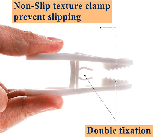 YOPAY 50 Pack Hanger Clips for Hangers, Multi-Purpose Strong Pinch Easily Clip on Clothing Pants Hangers, Plastic Finger Clips for Home, Office, Travel, White