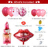 NAIWOXI Valentines Party Supplies - Valentines Day Decorations Set, Red Silk Rose Petals, Paper Fans, Heart Shaped, I Love You and Teddy Bear Balloons, Garland Balloons Kit For Valentines Day Party