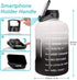 BuildLife 1 Gallon Water Bottle -Leakproof Straw Lid BPA Free Water Jug with Motivational Time Marker & Phone Holder Handle to Remind You Drink Enough Water Throughout The Day for Goals