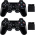 BLUE LAKE Performance 2 Pack Wireless Controller 2.4G Compatible with Sony Playstation 2 PS2 (Jet Black)
