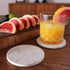 BARVIVO Marble Look Ceramic Coasters for Drinks Absorbent with Holder Set of 6 - Absorbing Condensation Immediately - Ideal Drink Coasters for Wooden Table Protection with Scratch Preventing Cork Base