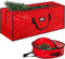 Christmas Tree Storage Bag Wreath Container - Heavy Duty Jumbo Large Waterproof Fits Up to 9ft Artificial Trees and Xmas Decorations Organizer with Reinforced Long Handles (Red)