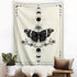 MENORCA Moon Phase Butterfly Wall Tapestry Hanging For Bedroom Aesthetic, Vertical Beige Vintage Tapestry-60 Inch Wide * 80 Inch High