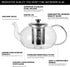 Glass Teapot Kettle, OAMCEG 40 OZ / 1.2 L Teapot with Removable Infuser & Lid & Handle, Glass Tea Kettle Stovetop Safe, Great For Loose Leaf Tea, Blooming Tea, Tea Bags & Fruit Infused Water