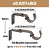 AddGrace Adjustable Curtain Rod Bracket, Fits up to 1 inch Curtain Rod, Set of 6, Sturdy Extendable Curtain Rod Holder, Metal Single Rod Bracket for Wall (Bronze)