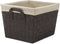 Whitmor Woven Strap Storage Tote, Liner, Espresso Shelf Basket, Small W