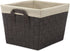Whitmor Woven Strap Storage Tote, Liner, Espresso Shelf Basket, Small W