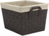 Whitmor Woven Strap Storage Tote, Liner, Espresso Shelf Basket, Small W