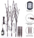 3 Pack Lighted Branches for Vases Plug in - Christmas DIY Twig Pathway Lights with 60 LED Bulbs, Artificial Tree Bendable Xmas Fairy Lights with Stakes for Outdoor Indoor Party Decoration, Pure White