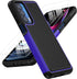 for Motorola Moto Edge 2021 (Edge 5G UW) Case: Dual Layer Protective Heavy Duty Cell Phone Cover Shockproof Rugged with Non Slip Textured Back - Military Protection Bumper - 6.8inch (Black Blue)