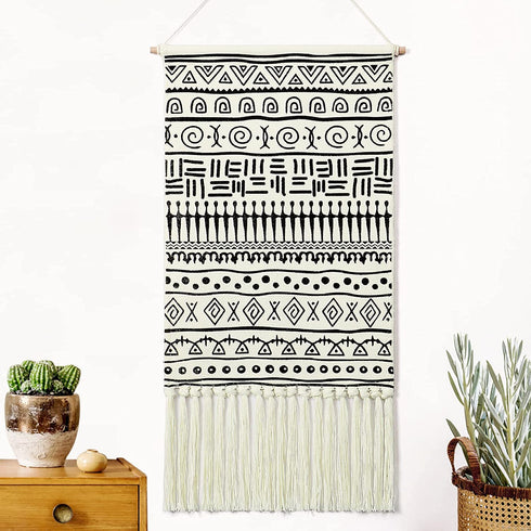 Weldomcor Macrame Woven Wall Hanging Tapestry Trippy Boho Wall Art Decor Chic Home Bohemian Tapestries Mysterious for Bedroom Aztec Apartment Dorm Room Decoration