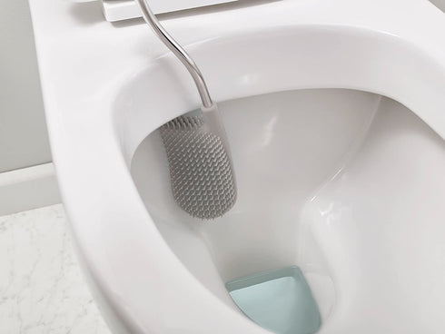 Toilet Brush with Slim Holder Flexible Anti-Drip