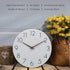 12'' Wooden Wall Clock - Plumeet Frameless Clocks with Silent Quartz Movement - Modern Style Village Wall Clocks Decorative Home Kitchen - Battery Operated (White)