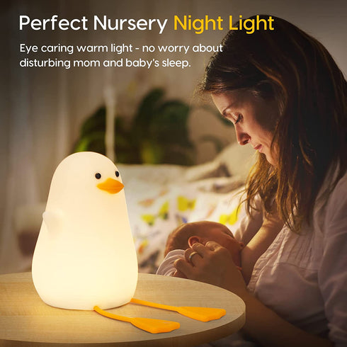 Cute Duck Kids Night Light, Amaredom Nursery Night Light, Kids Breastfeeding and Sleep Aid, Soft Eye Caring Night Light, with Touch Sensor