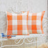 Anickal Set of 2 Orange and White Buffalo Check Plaid Pillow Covers Farmhouse Rustic Decorative Square Throw Pillow Covers Cushion Case 22x22 Inch for Home Sofa Couch Decor