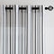 MIULEE Bedroom White Sheer Curtains Striped Linen Textured Window Treatment Drapes Grommet Top for Living Room, W52 x L63 Black Stripe 2 Panels
