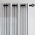 MIULEE Bedroom White Sheer Curtains Striped Linen Textured Window Treatment Drapes Grommet Top for Living Room, W52 x L63 Black Stripe 2 Panels