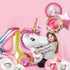 MOVINPE Number Balloons Birthday Party Decorations for Girls, 43" Pinks Jumbo Large Mylar Foil Balloon Bouquet, Round Round-Shape Foil Balloon, Girly Theme Party Supplies Backdrop (Unicorn #4)